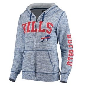 Buffalo Bills 5th & Ocean by New Era Women's Athletic Space Dye Full-Zip Hoodie